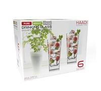 HAADI Drinking Glasses Set of 6 265ml Crystal Clear Tall Water Glass Tumbler Highball Cocktail Glasses for Wine, Whiskey, Juice,Gin and Other Beverages (Pack of 18)