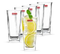 HAADI Drinking Glasses Set of 6, 265ml Highball Tumbler Glass, Crystal Clear, Dishwasher Safe, for Water, Cocktails, Juice, Whisky, Beer and Home Bar Use