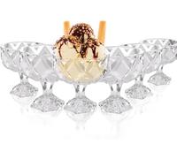 HAADI Glass Dessert Cups Set of 6 Sundae Dishes Trifle Bowl Prawn Cocktail Glasses for Serving Ice Cream, Salad, Fruit, Snack & Sauce