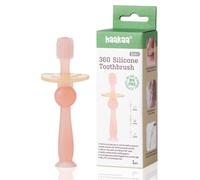 Haakaa 360 Degree Silicone Baby Toothbrush, Pink, 16 g