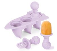 Haakaa Astronaut Ice Pop Mould Set - Mini Silicone Popsicle Molds with Sticks for Kids, Ice Pop Maker with Anti-Choke Astronaut Handles, Ice Cream & Frozen Treat Molds
