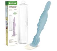 haakaa Baby Diaper Cream Spatula, NoMess Dual-Ended Silicone Diaper Rash Cream Applicator with Hygienic Case, Butt Spatula for Baby, Sky Blue