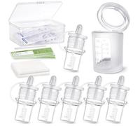 haakaa Colostrum Collector Kit 2ml/6pcs & Lidded Feeding Cup 25ml - Collect, Store & Feed Colostrum Ready-to-Use Pack, Reusable Colostrum Syringes Set for Liquid Gold