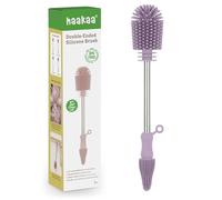 haakaa Dual-Ended Silicone Baby Bottle & Teat Cleaning Brush, Lavender