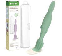 haakaa Dual-Ended Silicone Baby Diaper Cream Spatula with Case, Pea Green | Dual-ended Silicone Diaper Cream Applicator, Soft and Firm Heads, Mess-Free Application, Hygienic Travel Case