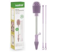 haakaa Silicone Baby Bottle Brush Set for Breast Pumps and Straws, Lavender