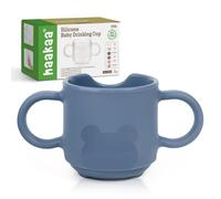 haakaa Silicone Baby Training Cup, Open First Cup for Babies 6 Months+, BPA Free Toddler Weaning Cup with Easy Grip Handles, Drop-Proof, 150ml / 5oz (Bluestone)