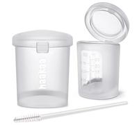 haakaa Silicone Measuring & Feeding Lidded Cup(pre-sterilised)-25ml-2pcs, 3-in-1 Colostrum Collection Cup for Collect, Store & Feed, Premium Silicone Maded, with Tube Cleaning Brush