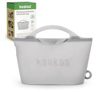 haakaa Silicone Microwave Steamer & Steriliser Bag, 70oz/2000ml Large Capacity Reusable Steaming Bags for Baby Bottles, Breast Pump, Accessories, Pacifiers,Teethers, Great for Home&On The Go, Grey/1PC