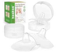 haakaa Silicone Nipple Shields for Breastfeeding Newborns, Contact Nipple Shield for Latching Difficulties, Flat or Inverted Nipples, Includes Storage Case (18mm, 4pcs)
