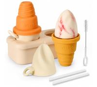 Haakaa Silicone Popsicle Molds, Reusable Ice Cream Molds for Kids - BPA Free, Easy Release, Cone Shaped, Marigold