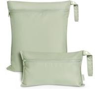 haakaa Waterproof Wet Bags for Baby Wet Dry Bags for Cloth Diaper, Swimsuit & Travel, 2pcs, Grass