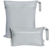 haakaa Waterproof Wet Bags for Baby Wet Dry Bags for Cloth Diaper, Swimsuit & Travel, 2pcs, Grey