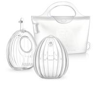 haakaa Wearable Silicone Breast Pump with Steriliser Bag, 2-in-1 Hands-Free Passive Breast Milk Catcher for Nursing Mom, Breastfeeding Essentials, 2-Pack 75ml Pumps & 1 Steriliser Bag, Frosted