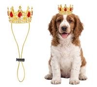 Haakong Pet Rhinestone King Crown Small Dog Crown Cosplay Party Accessories