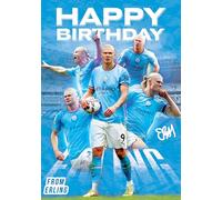 Haaland Birthday Banner Score Big with Our Haaland Manchester City Banner for Football Fans! (A4 Card)