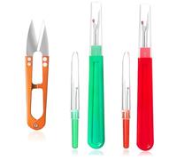 HAALII Seam Ripper, Seam Ripper and Thread Remover Kit, Stitch Remover and Thread Cutter with 2Big 2Small Seam Rippers, 1 Sewing Trimming Scissor Nipper Tool for Thread Remove, Sewing Tool