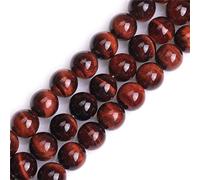 HAAMIIQII 30pcs 12mm Natural Red Tiger Eye Beads Round Loose Gemstone Beads for Jewelry Making DIY Bracelet Necklace