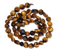 HAAMIIQII 45pcs 5-8mm Natural Yellow Tiger Eye Stone Beads Irregular Freeform Tumbled Loose Gemstone Beads for Jewelry Making DIY Bracelets Necklaces Earrings