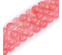 HAAMIIQII 45pcs 8mm Watermelon Cherry Quartz Crystal Beads Round Loose Gemstone Beads for Jewelry Making DIY Bracelet Necklace