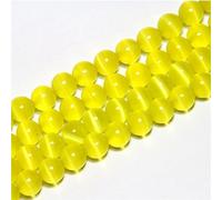 HAAMIIQII 45pcs 8mm Yellow Cat Eye Beads Round Polished Loose Gemstone Beads for Jewelry Making DIY Bracelet Necklace