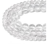 HAAMIIQII 60pcs 6mm Natural Clear Quartz Crystal Beads Round Loose Gemstone Beads for Jewelry Making DIY Bracelet Necklace