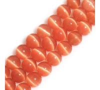 HAAMIIQII 60pcs 6mm Orange Cat Eye Beads Round Loose Gemstone Beads for Jewelry Making DIY Bracelet Necklace