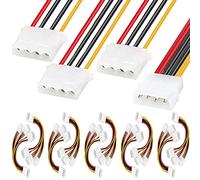 HAAMNING7 10 Pack LP4 Splitter, LP4 Male to 3x 4 Pin Molex Female Power Adapter Cable, 1 to 3 D Type Large 4 pin IDE Molex Power Connector 7.9 Inch 20CM