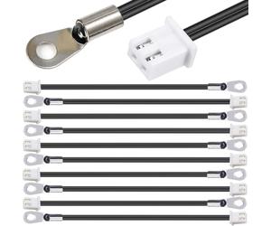 HAAMNING7 10 Pcs NTC Thermistor Temperature Sensor Probe 15.7Inch XH2.54-2P Plug 3950 B Sensitive Temp Sensor with O Ring Cold Pressed Terminal Connector for Aquarium Water Heater Air Conditioner