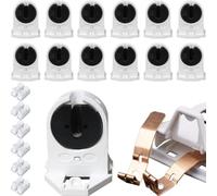 HAAMNING7 12 Pcs T5 Fluorescent Light Holder G5 Base Tombstone Lamp Socket with 6 Pcs Wire Connectors Non-Shunted Single Head AC 250V 2A Bi-Pin Base Replacements for LED Fluorescent Tube