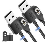 HAAMNING7 2 Pack Charger for Shokz for AfterShokz Aeropex AS800/OpenRun Pro/OpenRun/OpenRun Mini/OpenComm Bone Conduction, Headphones Magnetic Charging Cable, with Replacement USB C Charger Adapter