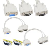 HAAMNING7 2 Pcs DB9 Y Splitter Cable 9 Pin 1 Female to 2 Male RS232 Serial Port Splitter Cable Straight Through Wire Adapter, for Digital machine tool set-top box