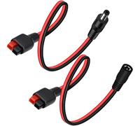 HAAMNING7 2 Pcs DC5521 Power Plug to for Anderson 45A Connector Cable 45A Solar Connector to DC5.5x2.1mm Male Female Extension Cable, for Foldable Solar Panel Generator Battery