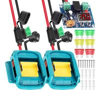 HAAMNING7 2 PCS Power Adapter for Makita 18V Battery, Power Connector for Work Light RC Car Truck Robotics, Convertor for Makita BL1860 BL1850 BL1840, with Switch, Tool Battery Connector