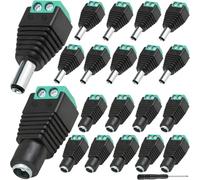 HAAMNING7 20 pcs DC Power Connector 5.5mm x 2.5mm Male Female Power Jack Plug Adapter with screwdriver, for CCTV Camera Security Monitoring, LED Strip Light