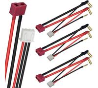 HAAMNING7 3 Pcs T Plug to 5mm Banana Connector Cable RC Car Cable T Plug Female to 5mm Bullet Banana 90° Adapter with 3 Pin JST-XH Plug, for 2S 7.4V Lithium Lipo Battery