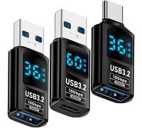 HAAMNING7 3 Pcs USB C to USB3.2 Digital Display Adapter, LED Display Type C USB C Female to Type A Male Converter, for PC Laptop USB Charger Rechargeable Battery