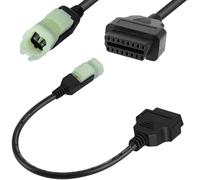 HAAMNING7 4 Pin OBD2 Diagnostic Cable OBD2 Adapter Extension Cable 4 Pin Male to 16 Pin Female OBDII Motorcycle Scan Diagnostic Connector, for Kawasaki for Honda