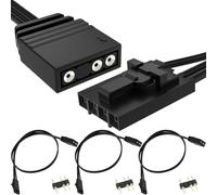 HAAMNING7 4 Pin to 3 Pin RGB Adapter Cable for Corsair RGB, 5V 3Pin ARGB Device Connector Cord, Lighting Node CORE, Commander CORE and iCUE Commander CORE XT, Smart RGB Lighting (10cm/3.94in, 3pcs)
