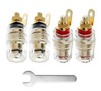 HAAMNING7 4PCS 4mm Banana Plug Socket Binding Post Speaker Terminal Amplifier Connector Jack for Arduino, with 1 PCS Wrench