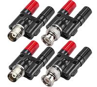 HAAMNING7 4PCS BNC Male Female Plug to 2X 4mm Dual Banana Female Jack Socket Binding Post RF Coax Coaxial Splitter Connector BNC Banana Adapter for Oscilloscope