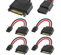 HAAMNING7 4Pcs SATA 15-Pin Male to SATA 6-Pin Female Slimline Power Adapter Cable for Slimline SATA Hard drives, 12inch (30cm)