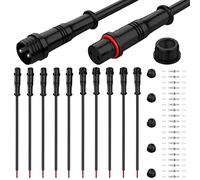 HAAMNING7 5 Pairs Waterproof 2 Pin LED Connector Cable Set - Male & Female Plug (Small Size) with 0.2 mm² 24AWG Wire, IP67 20cm Extension Cable for Car, Truck, Boat, Indoor/Outdoor LED Strip Lights