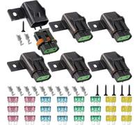 HAAMNING7 6 Pcs Waterproof ATC/ATO Fuse Holder Assembly Splice, 12V Inline Holder 12AWG 15A/20A/30A/40A Fuses, for ATC/ATO Fuse, Automotive, Marine, Heavy Duty Bus Power System