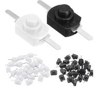 HAAMNING7 60pcs Self-Lock Micro Push Button Switch 2 Pin Latching Mini On/Off Switch for SMD Flashlight Type Light Lamp Wall Outlet DC 30V 1A (30pcs White + 30pcs Black)