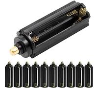 HAAMNING7 AAA Battery Holder for 1.5V AAA Battery to Flashlight Torch Battery, 10PCS Battery Storage Case, 3 x 1.5V AAA Batteries to Flashlight Battery, Black Cylindrical