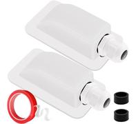 HAAMNING7 Cable Entry Gland Solar Single Port Waterproof Housing Cable Duct ABS IP68 3-12mm for RV Boats, 2 PCS Solar Panel Wiring Mounting Brackets for Motorhomes Campervans Caravans, White