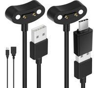HAAMNING7 Charger for TicWatch Pro 3 Ultra GPS/Pro 3/Pro 5/Pro 3 LTE/Pro X/E3 Smartwatch, Magnetic USB Charging Cable Replacement, Watch Accessories, 1m/3.3FT, with USB to USB C Adapter, 2 Pcs