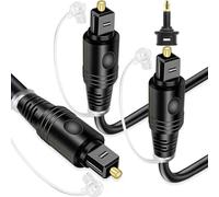 HAAMNING7 Digital Optical Splitter Cable 1 in 2 Out Toslink Digital Fiber Optic Audio Male Splitter with Dust Caps and Toslink to Mini Adapter for TV DVD Home Theater Sound Bar