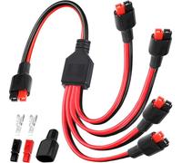 HAAMNING7 for Anderson Y Splitter Cable Connector 1 to 4 45A Solar Panel Extension Cable Charging Adapter for GZ Jackery Power Pole Port RV Solar Generator Power Station